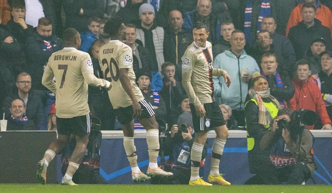LDC: Ajax fait la loi à Glasgow face aux Rangers (mi-temps)