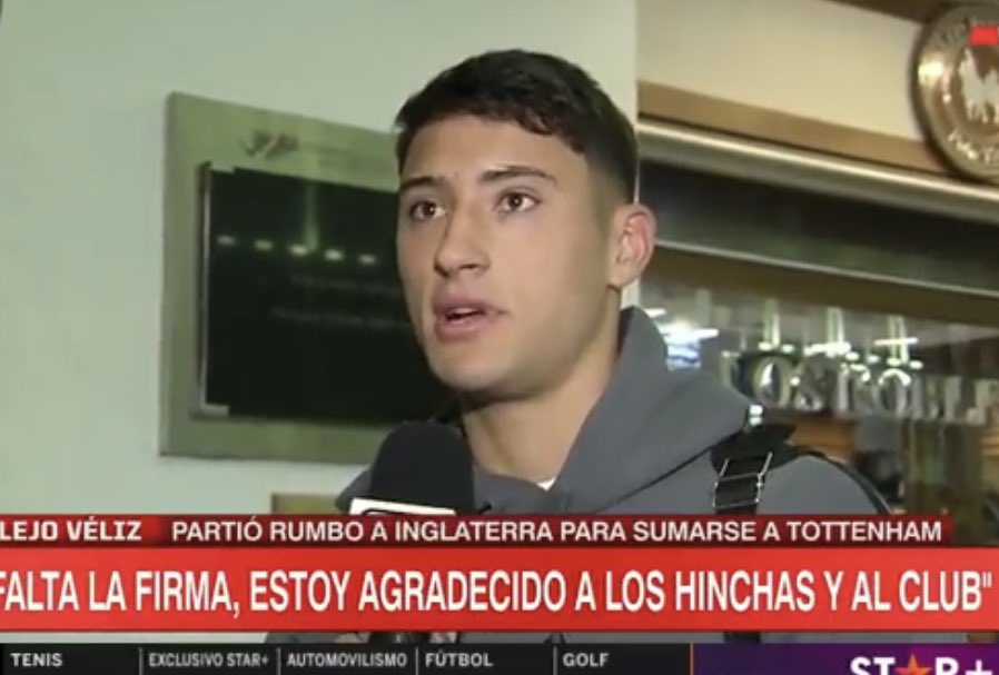 Alejo Véliz en route pour Londres, signature imminente avec les Spurs