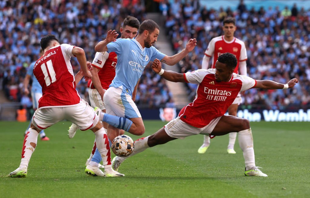 Bernardo Silva remporte 5 duels face à l’Arsenal en première mi-temps