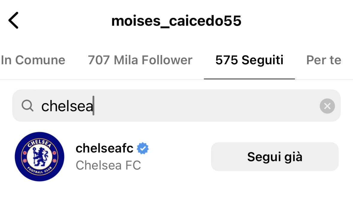 Le joueur Moisés Caicedo montre son intérêt pour Chelsea sur Instagram
