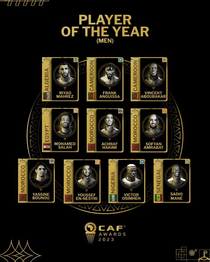 Ballon d'Or africain 2023 / Voici les 10 finalistes pour le trophée ; la  Côte d'Ivoire absente - YOP L-FRII