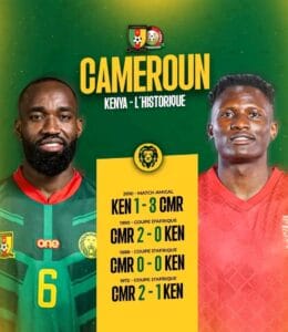 Le Cameroun affronte le Kenya pour la suprématie du groupe J