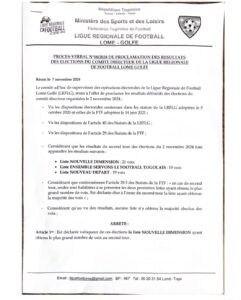 Amenti Valentin annoncé vainqueur des élections régionales de football à Lomé-Golfe