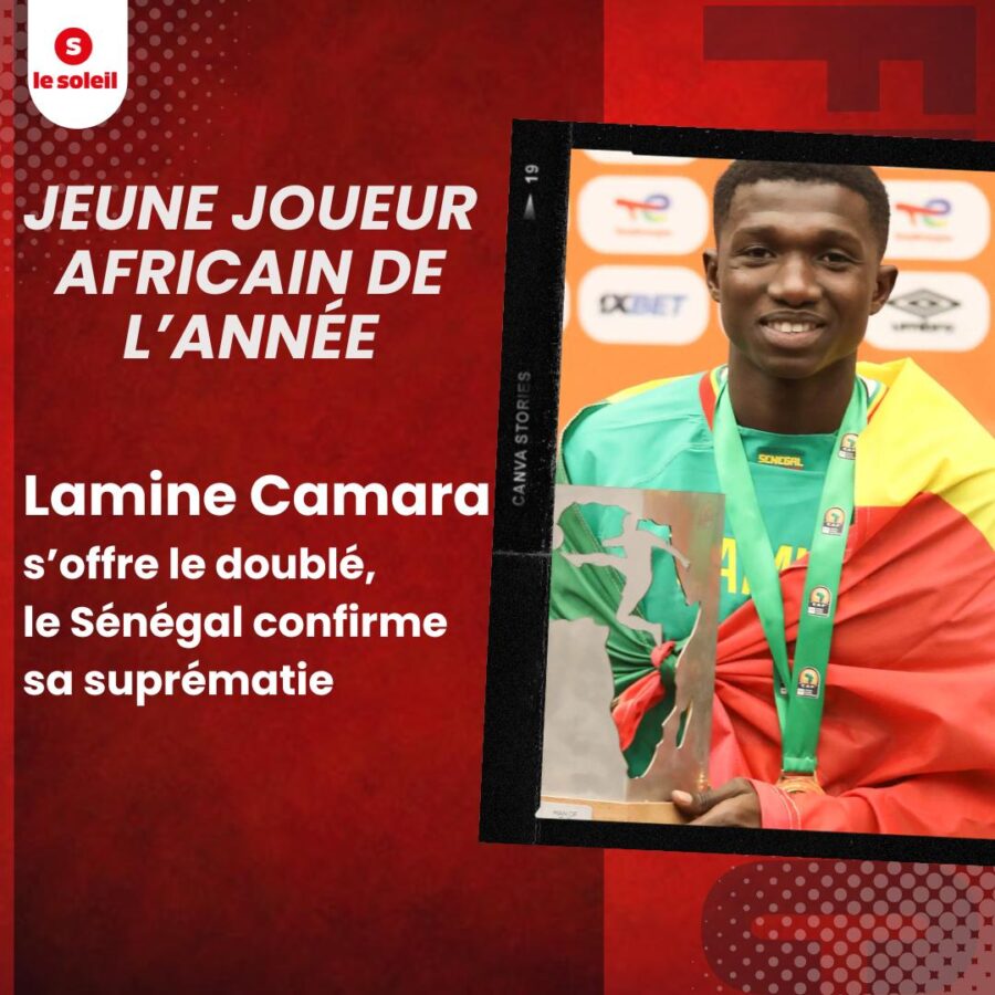 Sénégal : Lamine Camara sacré deux fois Meilleur Jeune Joueur Africain