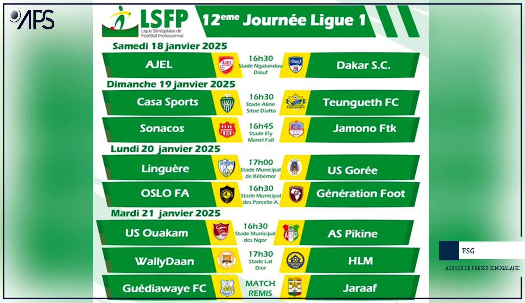 Sénégal : AJEL et DSC s’affrontent pour la 12e journée de Ligue 1