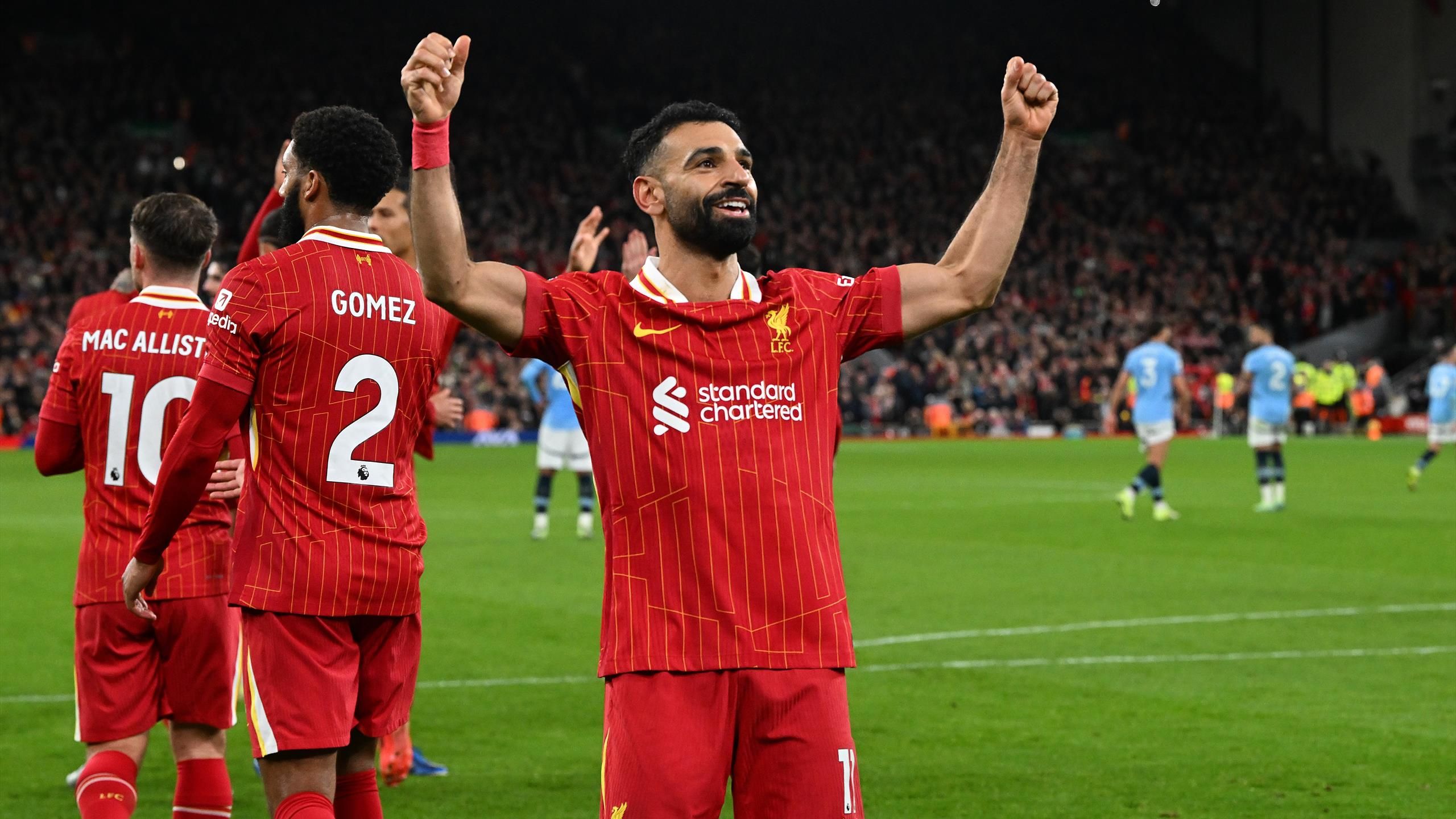Angleterre : Liverpool bat Manchester City grâce à Salah et Szoboszlai