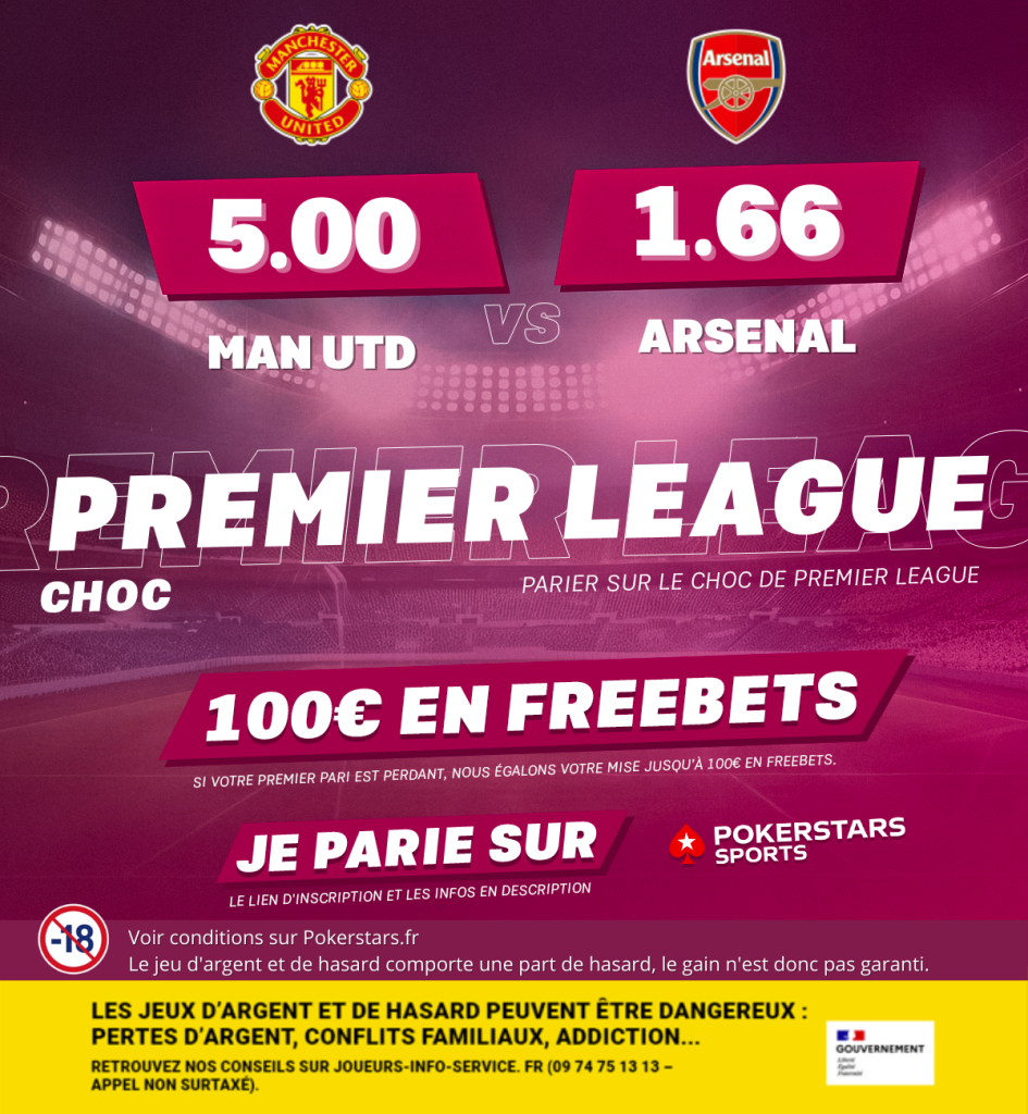 Angleterre : Manchester United vs Arsenal, cotes et pronostics