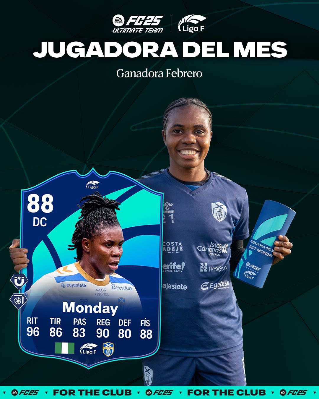 Espagne : Une attaquante des Super Falcons élue joueuse du mois en Liga F