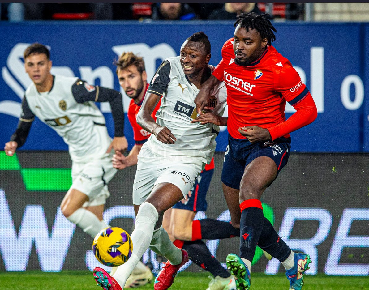 Valence : Umar Sadiq marque un doublé pour arracher un match nul contre Osasuna