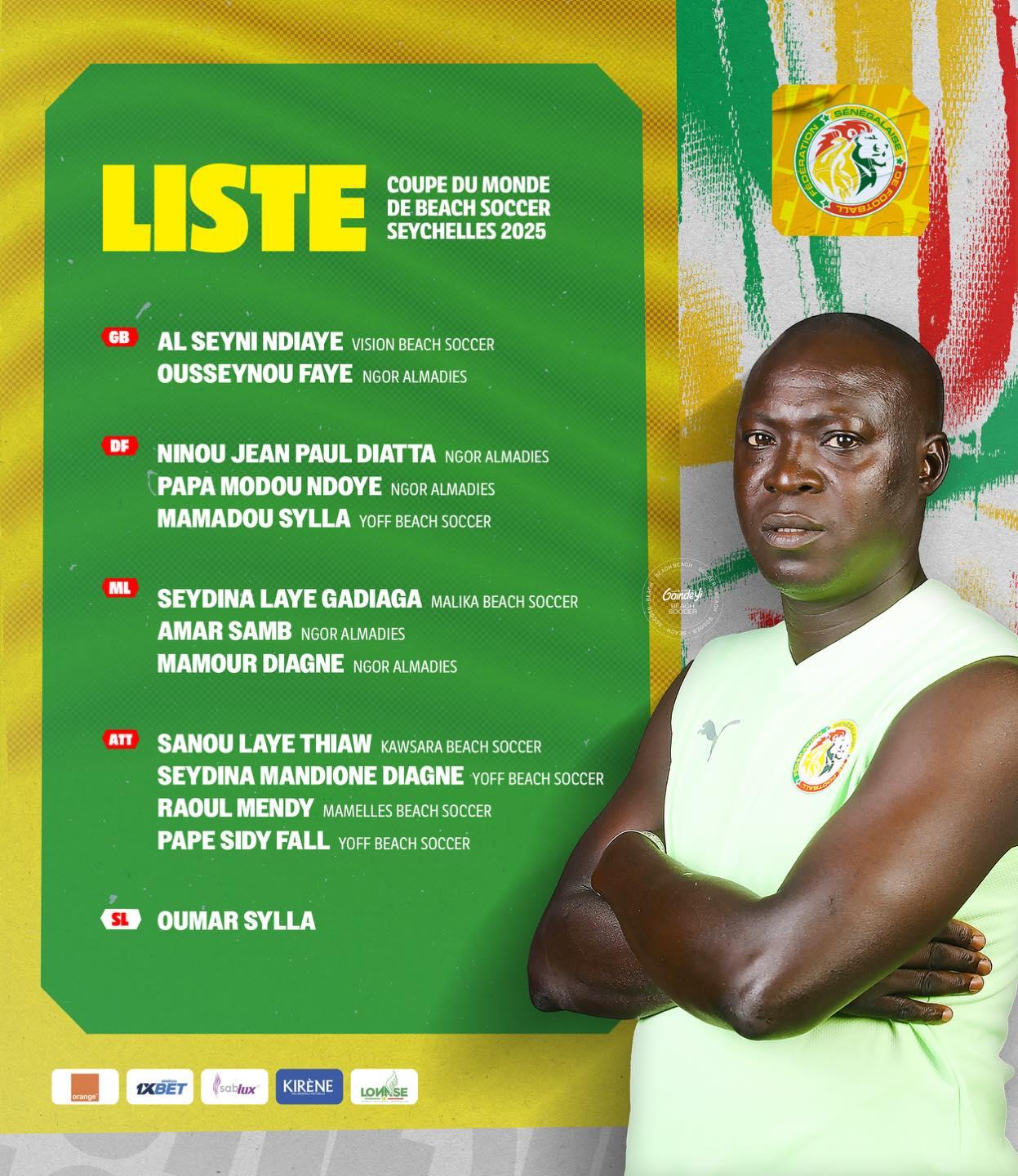 Liste du Sénégal pour la Coupe du Monde de Beach Soccer dévoilée