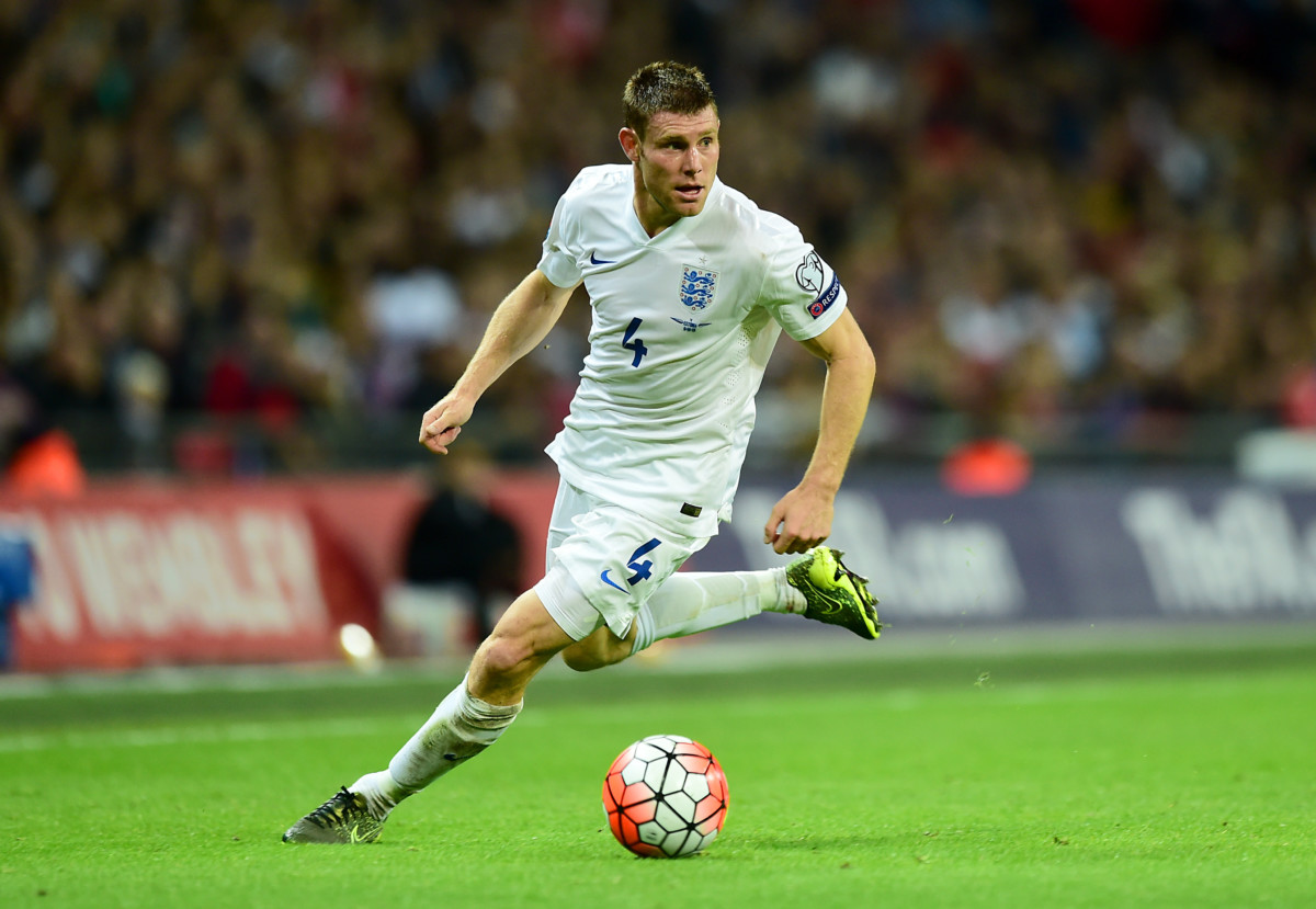 James Milner in action for England