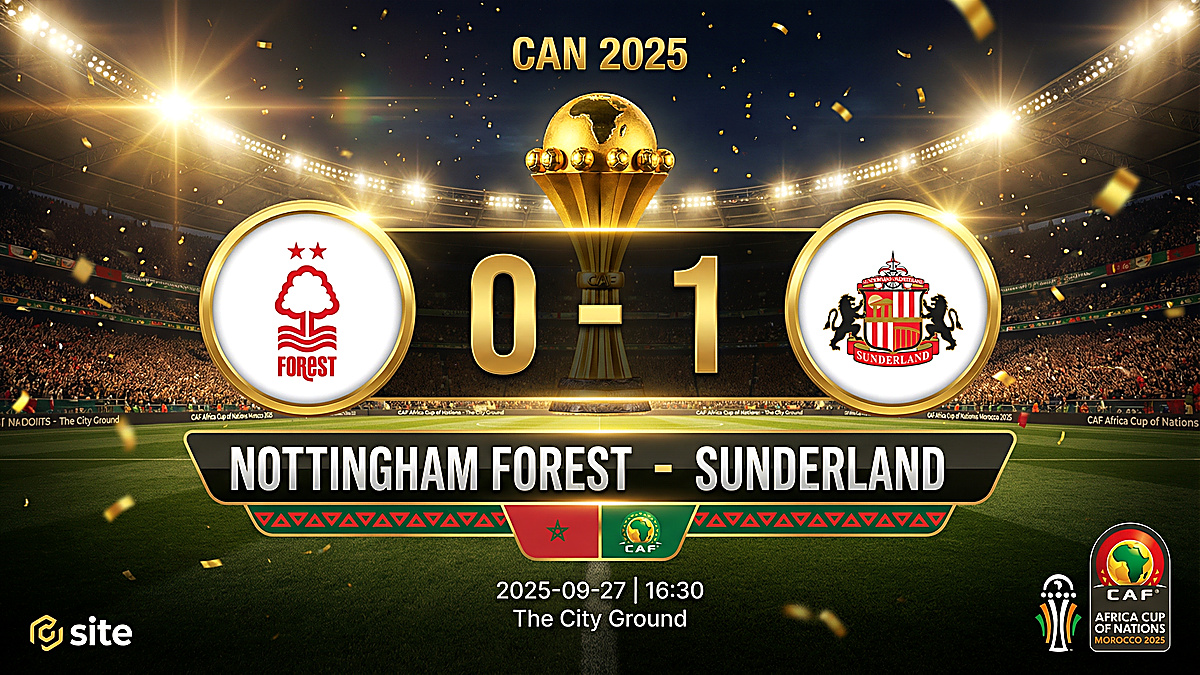 CAN 2025 : Sunderland s&rsquo;impose d&rsquo;une courte tête face à Nottingham Forest (0-1), découvrez les notes des joueurs