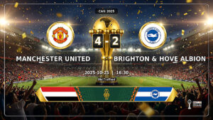 CAN 2025 : Manchester United s’impose 4-2 face à Brighton dans un match spectaculaire, découvrez les notes des joueurs