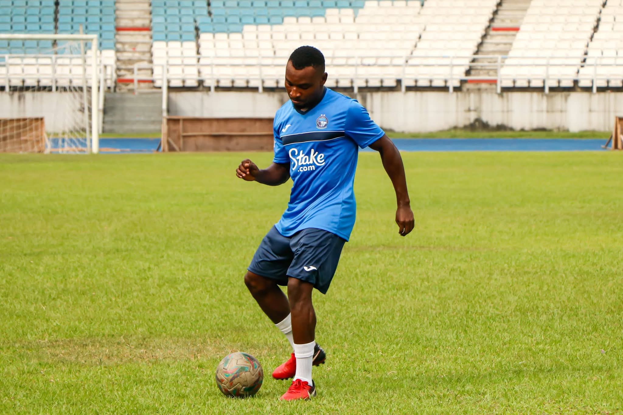 Enyimba striker Daniel Okere ahead of NPFL clash against Warri Wolves in Ozoro